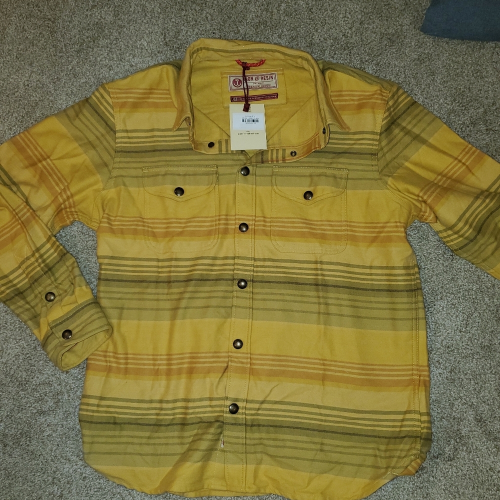 Iron & Resin Yellow Plaid Casual Button Down Shirt